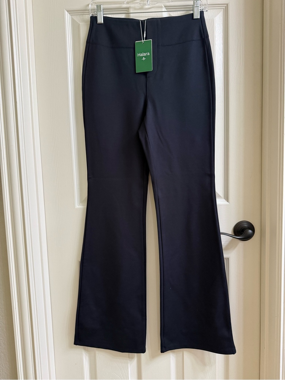HALARA Black High Rise Side Pockets Slight Flare Leggings Work Pants